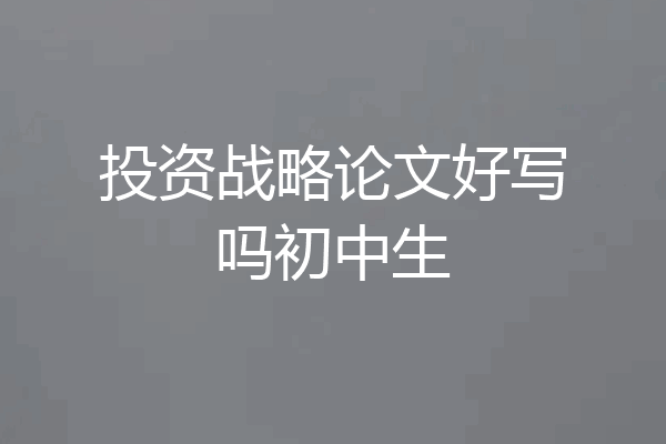 投资战略论文好写吗初中生