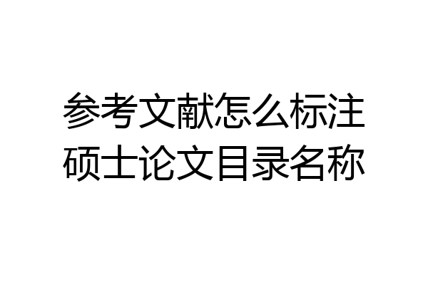 参考文献怎么标注硕士论文目录名称