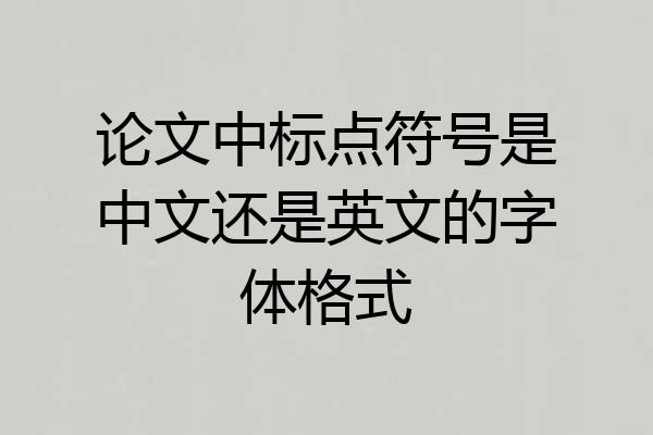 论文中标点符号是中文还是英文的字体格式