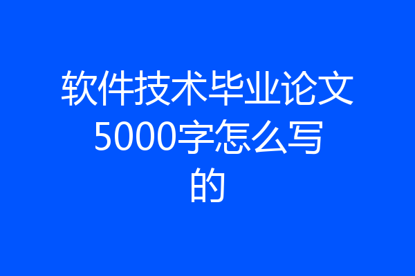 软件技术毕业论文5000字怎么写的