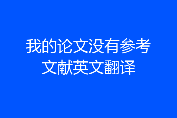 我的论文没有参考文献英文翻译