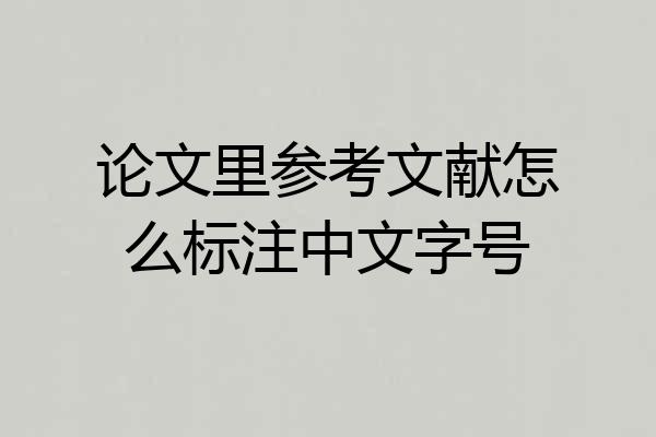 论文里参考文献怎么标注中文字号