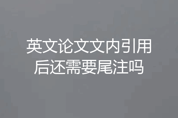 英文论文文内引用后还需要尾注吗