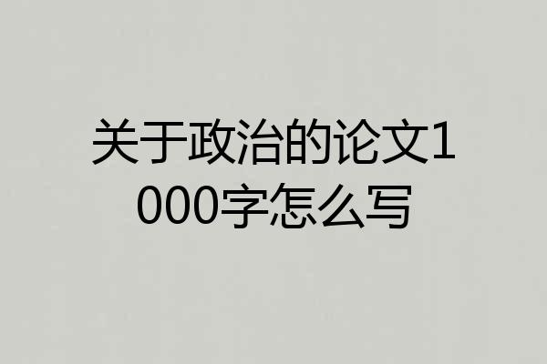 关于政治的论文1000字怎么写