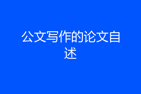公文写作的论文自述
