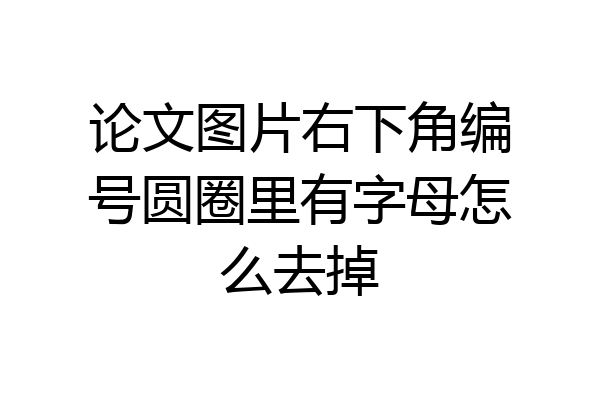 论文图片右下角编号圆圈里有字母怎么去掉