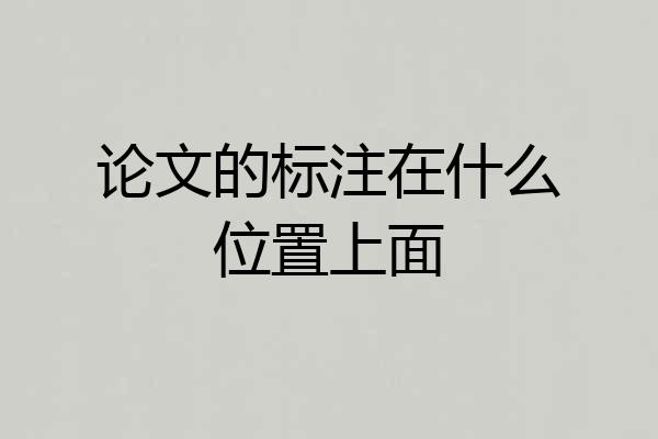 论文的标注在什么位置上面