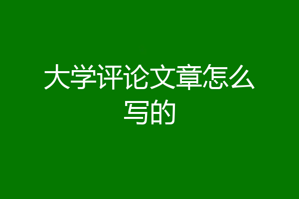 大学评论文章怎么写的
