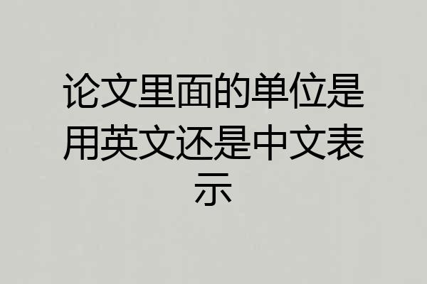 论文里面的单位是用英文还是中文表示