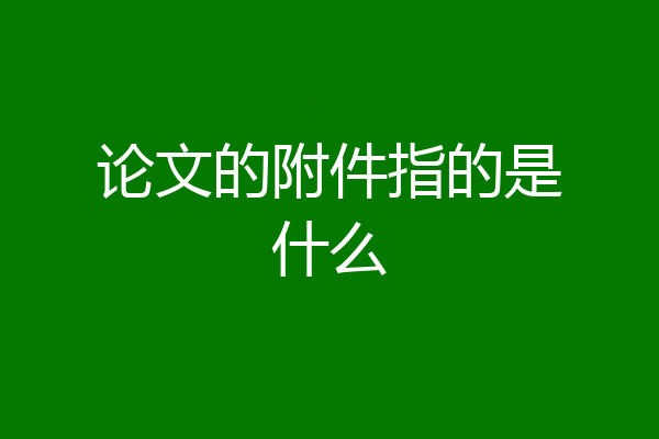 论文的附件指的是什么