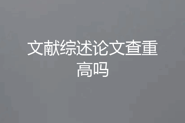文献综述论文查重高吗