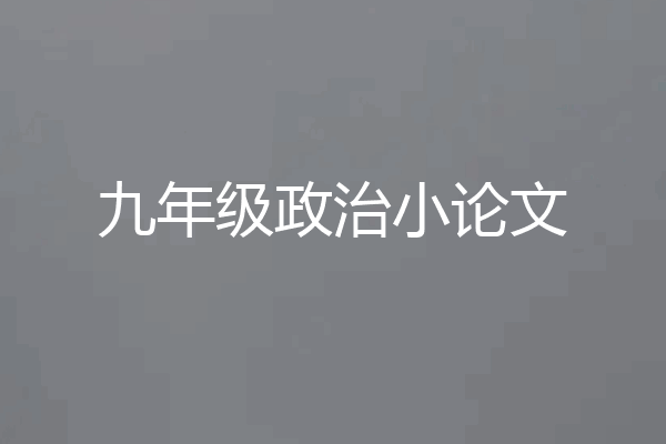 九年级政治小论文