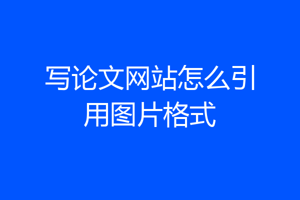 写论文网站怎么引用图片格式