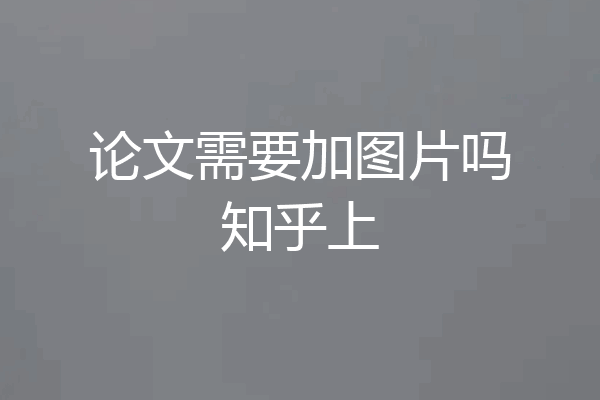 论文需要加图片吗知乎上