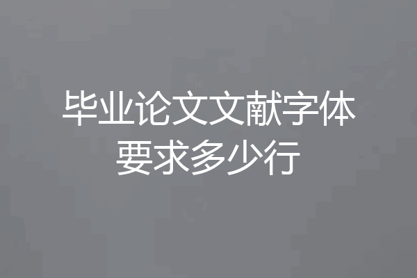 毕业论文文献字体要求多少行