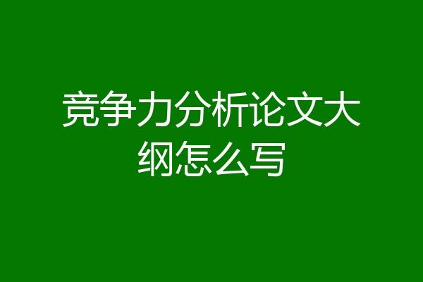 竞争力分析论文大纲怎么写
