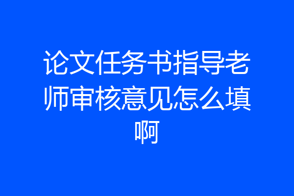 论文任务书指导老师审核意见怎么填啊