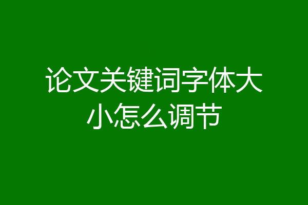 论文关键词字体大小怎么调节