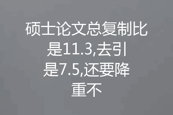 硕士论文总复制比是11.3,去引是7.5,还要降重不