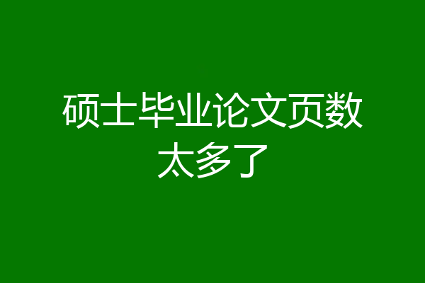 硕士毕业论文页数太多了