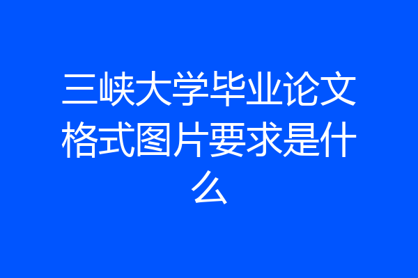 三峡大学毕业论文格式图片要求是什么