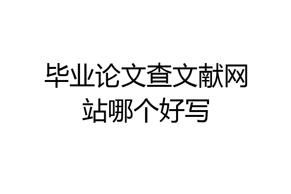 毕业论文查文献网站哪个好写