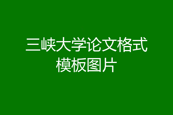 三峡大学论文格式模板图片