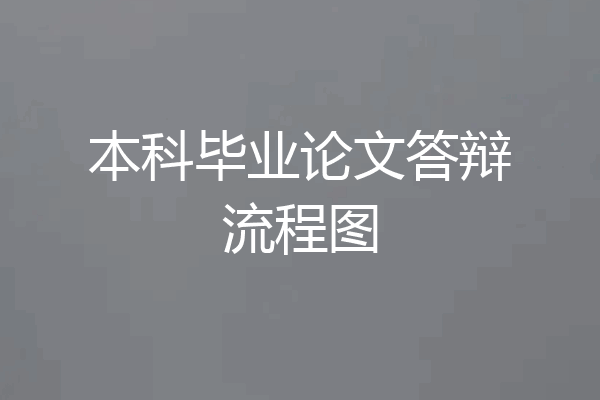本科毕业论文答辩流程图