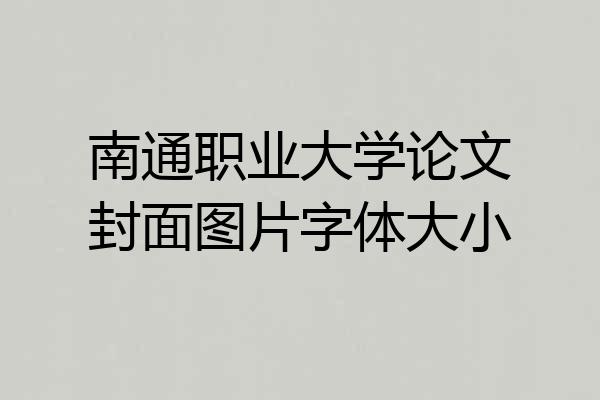 南通职业大学论文封面图片字体大小