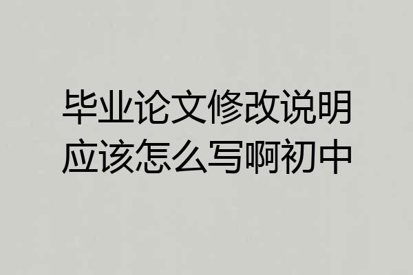 毕业论文修改说明应该怎么写啊初中