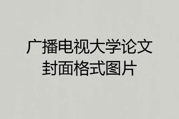 广播电视大学论文封面格式图片