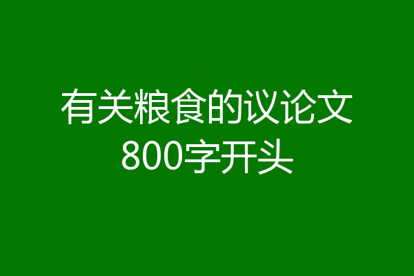 有关粮食的议论文800字开头