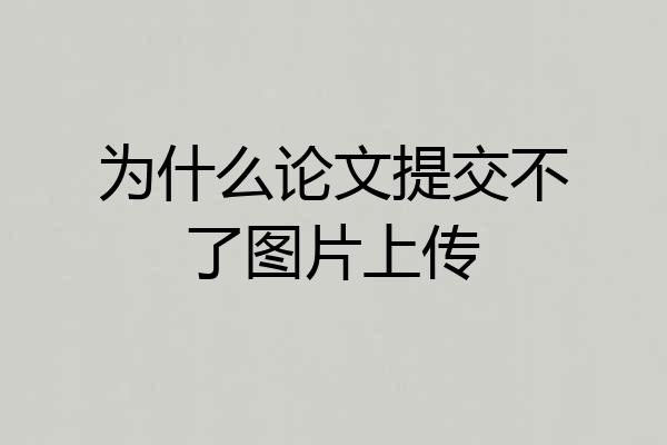 为什么论文提交不了图片上传