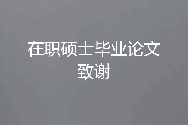 在职硕士毕业论文致谢