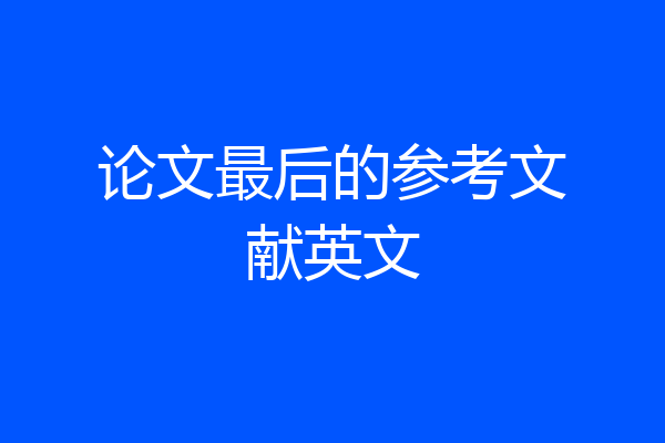 论文最后的参考文献英文
