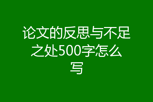 论文的反思与不足之处500字怎么写