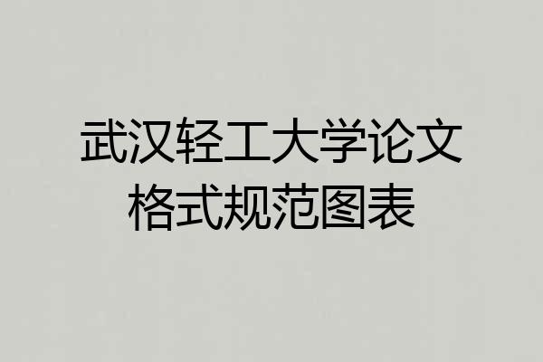 武汉轻工大学论文格式规范图表