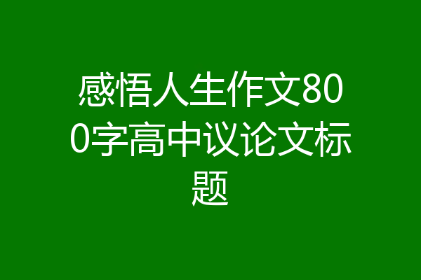 感悟人生作文800字高中议论文标题