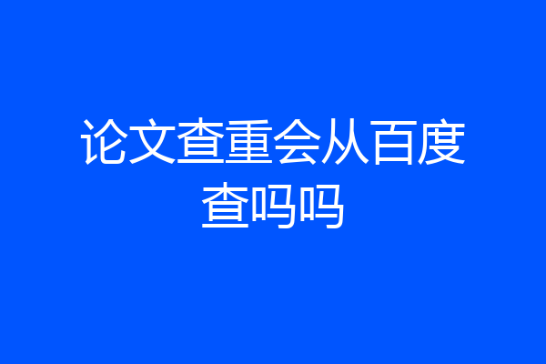 论文查重会从百度查吗吗