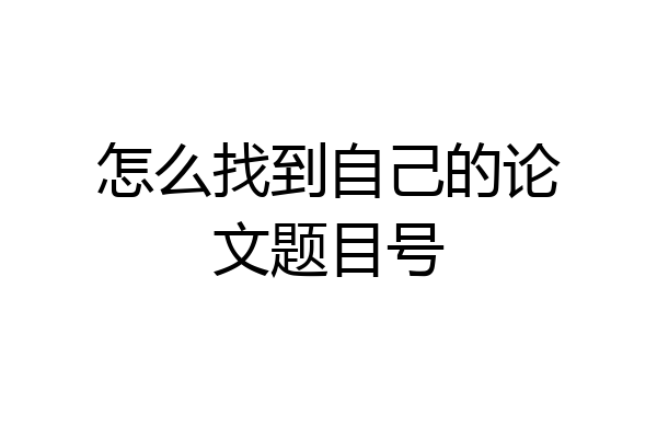 怎么找到自己的论文题目号