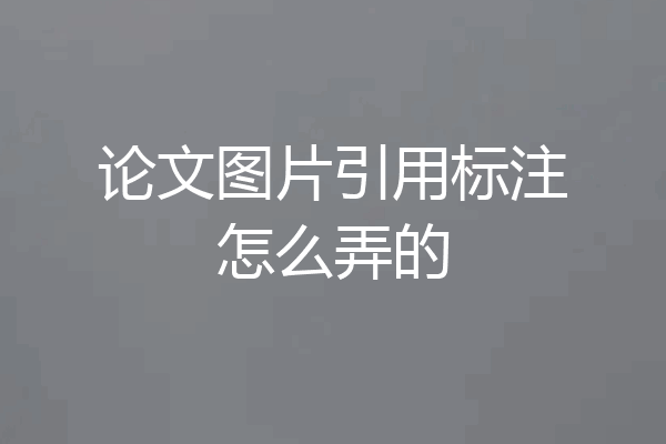 论文图片引用标注怎么弄的