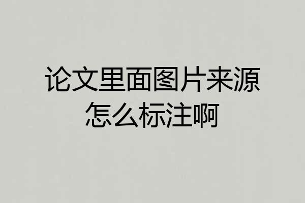 论文里面图片来源怎么标注啊