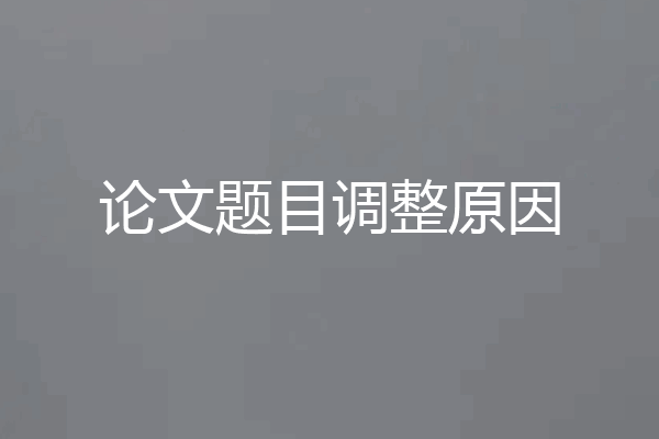 论文题目调整原因