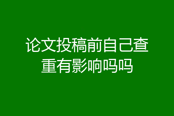 论文投稿前自己查重有影响吗吗