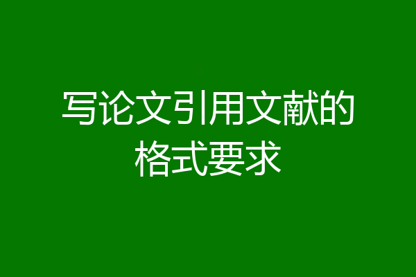 写论文引用文献的格式要求