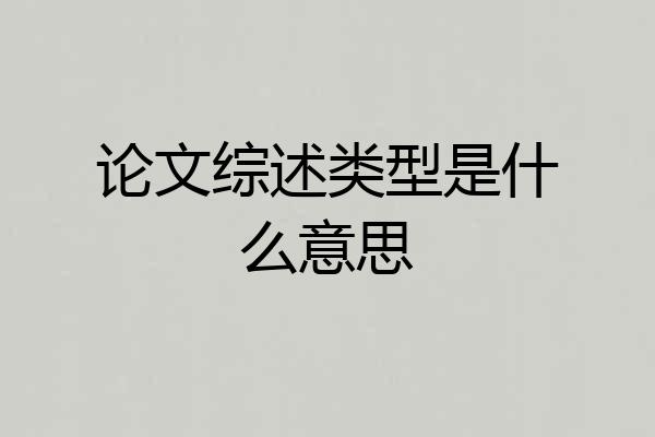 论文综述类型是什么意思