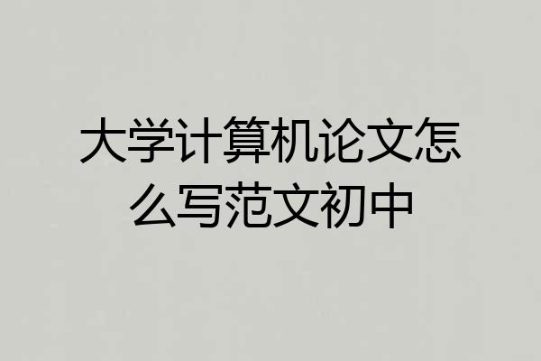 大学计算机论文怎么写范文初中