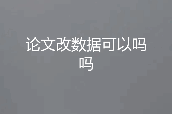 论文改数据可以吗吗