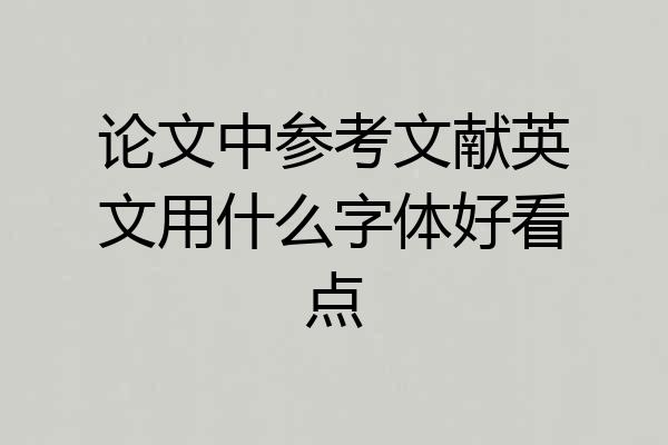 论文中参考文献英文用什么字体好看点