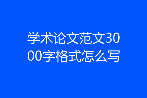 学术论文范文3000字格式怎么写